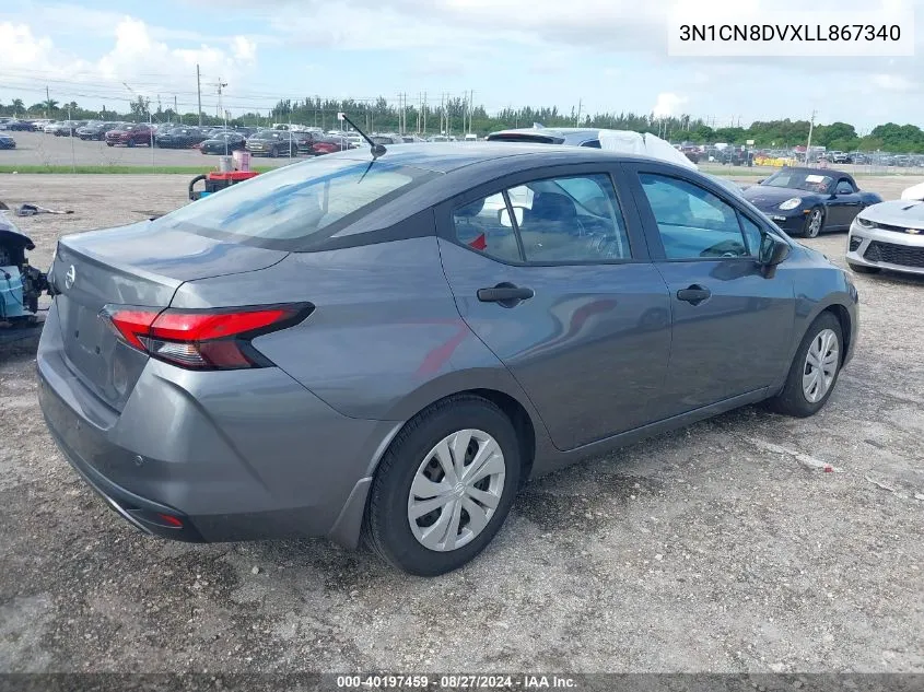 2020 Nissan Versa S Xtronic Cvt VIN: 3N1CN8DVXLL867340 Lot: 40197459