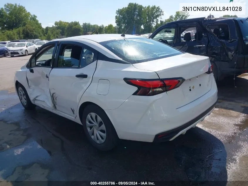 2020 Nissan Versa S Xtronic Cvt VIN: 3N1CN8DVXLL841028 Lot: 40255786