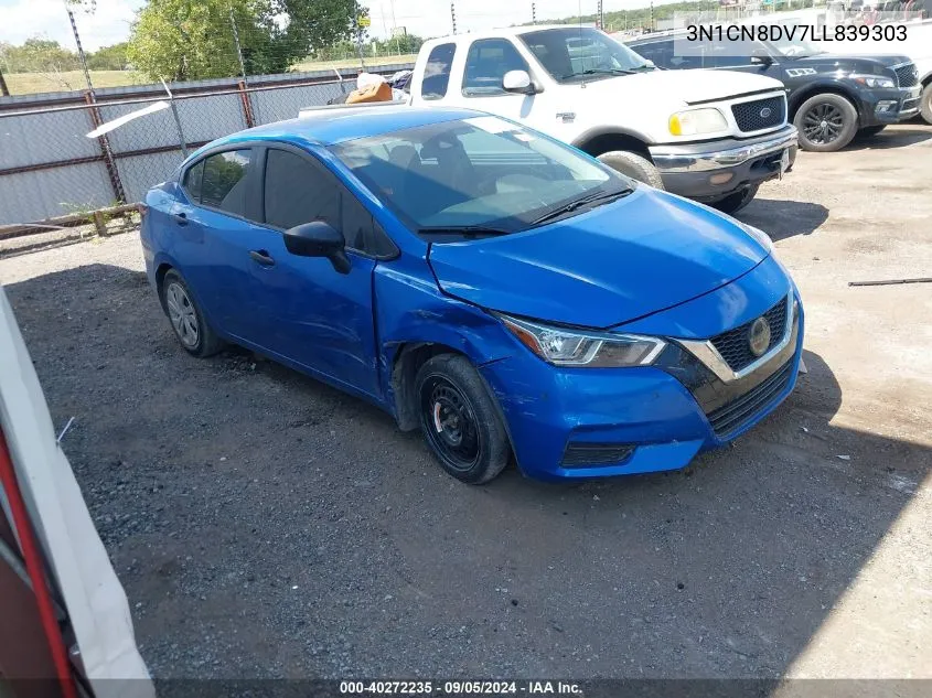 2020 Nissan Versa S VIN: 3N1CN8DV7LL839303 Lot: 40272235