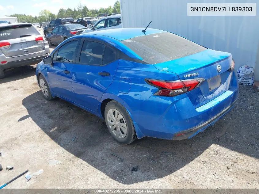 2020 Nissan Versa S VIN: 3N1CN8DV7LL839303 Lot: 40272235