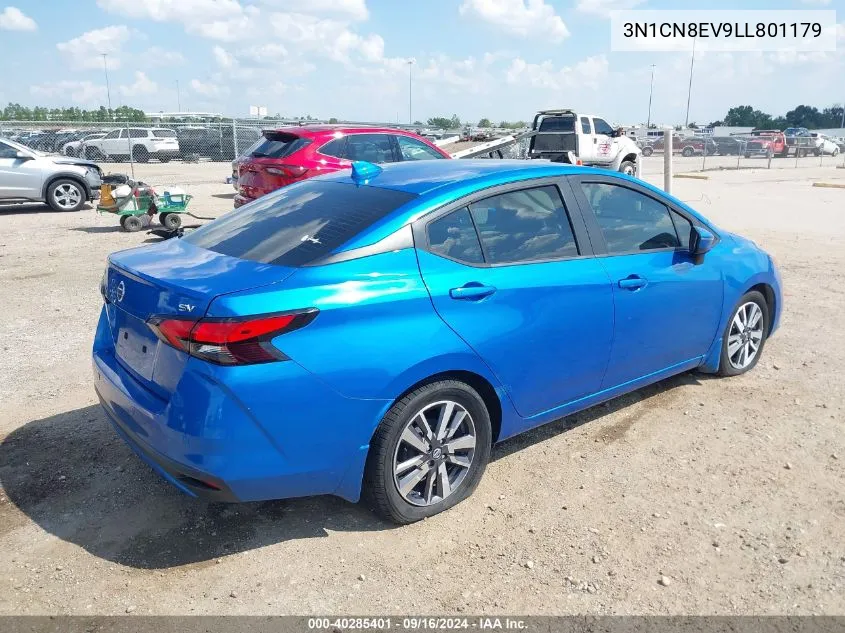 2020 Nissan Versa Sv Xtronic Cvt VIN: 3N1CN8EV9LL801179 Lot: 40285401