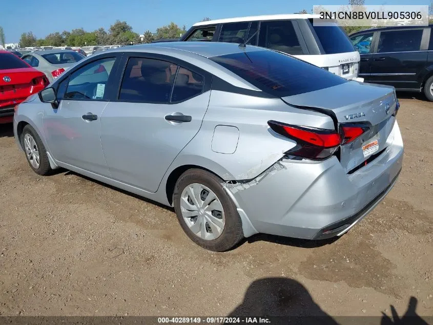 2020 Nissan Versa S 5-Speed Manual Transmission VIN: 3N1CN8BV0LL905306 Lot: 40289149