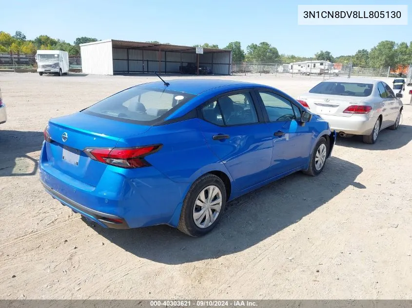 2020 Nissan Versa S Xtronic Cvt VIN: 3N1CN8DV8LL805130 Lot: 40303621