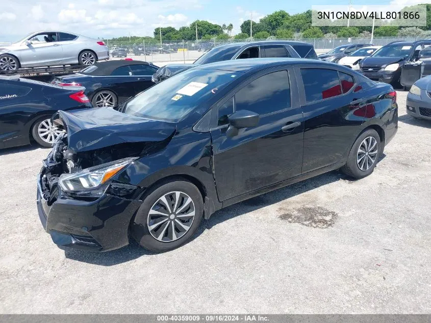 2020 Nissan Versa S Xtronic Cvt VIN: 3N1CN8DV4LL801866 Lot: 40359009