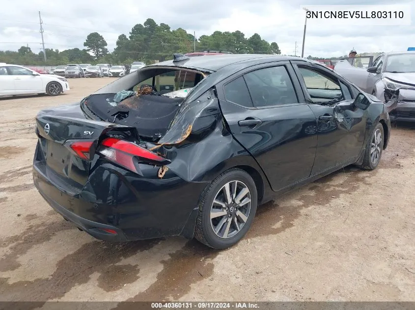 2020 Nissan Versa Sv Xtronic Cvt VIN: 3N1CN8EV5LL803110 Lot: 40360131