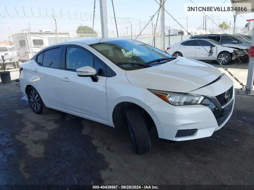 2020 Nissan Versa Sv Xtronic Cvt VIN: 3N1CN8EV6LL834866 Lot: 40439567