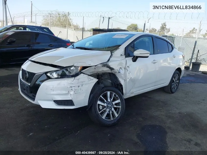 2020 Nissan Versa Sv Xtronic Cvt VIN: 3N1CN8EV6LL834866 Lot: 40439567