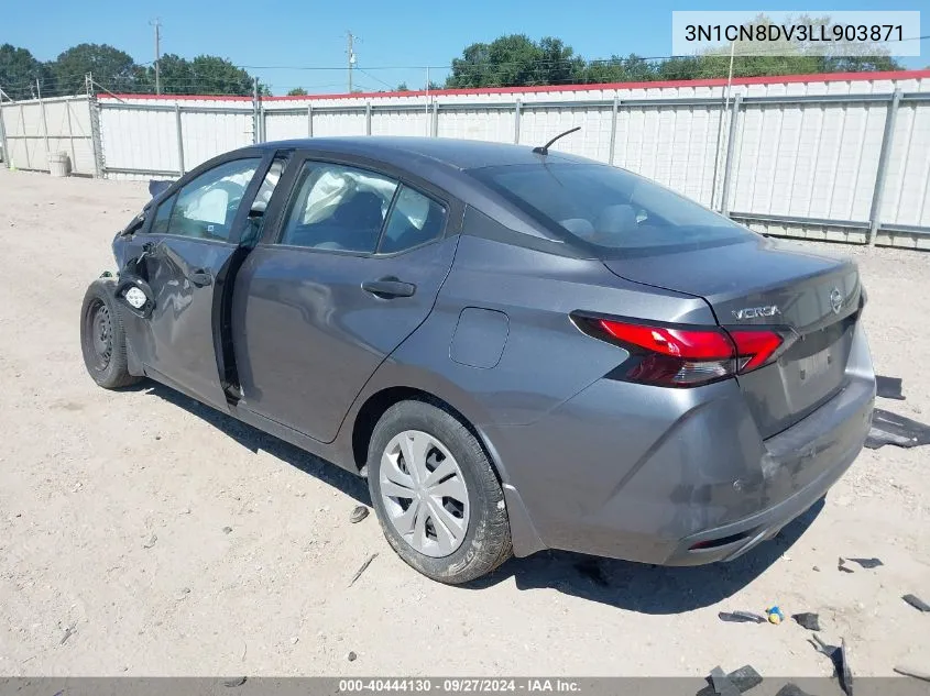 2020 Nissan Versa S Xtronic Cvt VIN: 3N1CN8DV3LL903871 Lot: 40444130