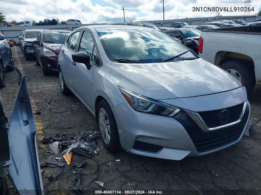 2020 Nissan Versa S Xtronic Cvt VIN: 3N1CN8DV6LL910264 Lot: 40457134