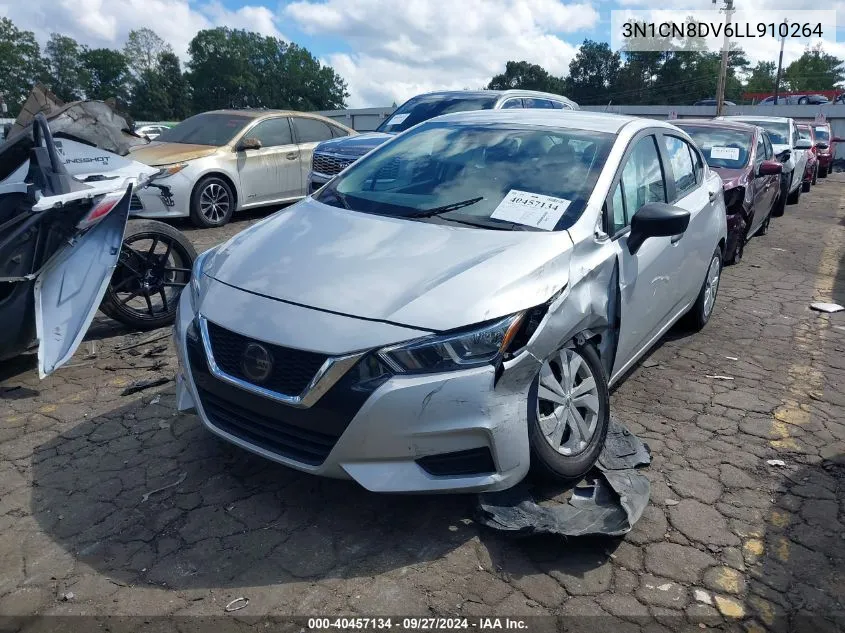 2020 Nissan Versa S Xtronic Cvt VIN: 3N1CN8DV6LL910264 Lot: 40457134