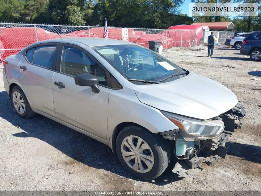 2020 Nissan Versa S Xtronic Cvt VIN: 3N1CN8DV3LL828203 Lot: 40632386