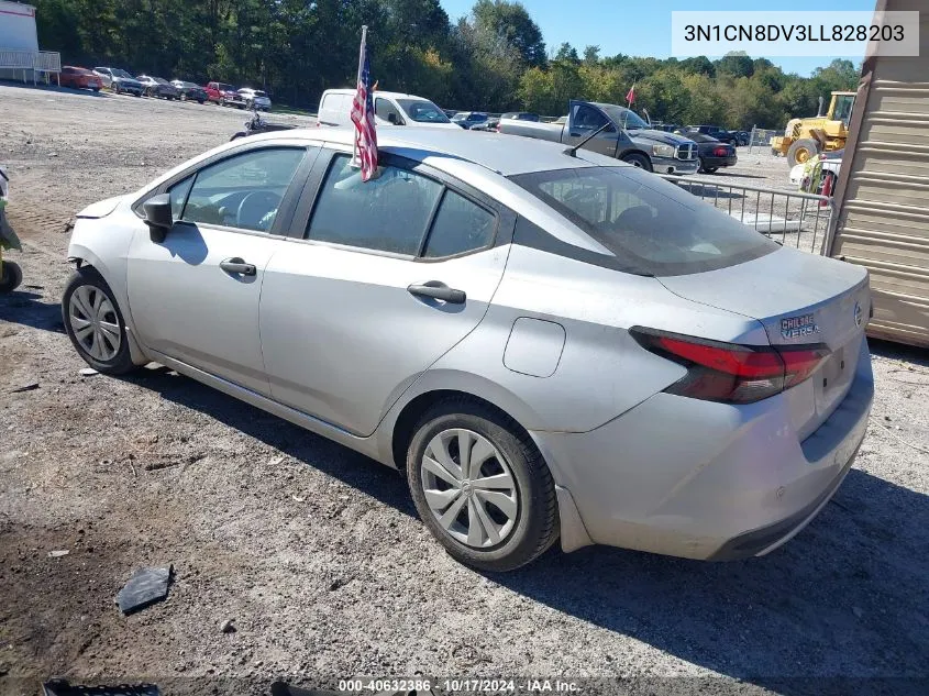 2020 Nissan Versa S Xtronic Cvt VIN: 3N1CN8DV3LL828203 Lot: 40632386