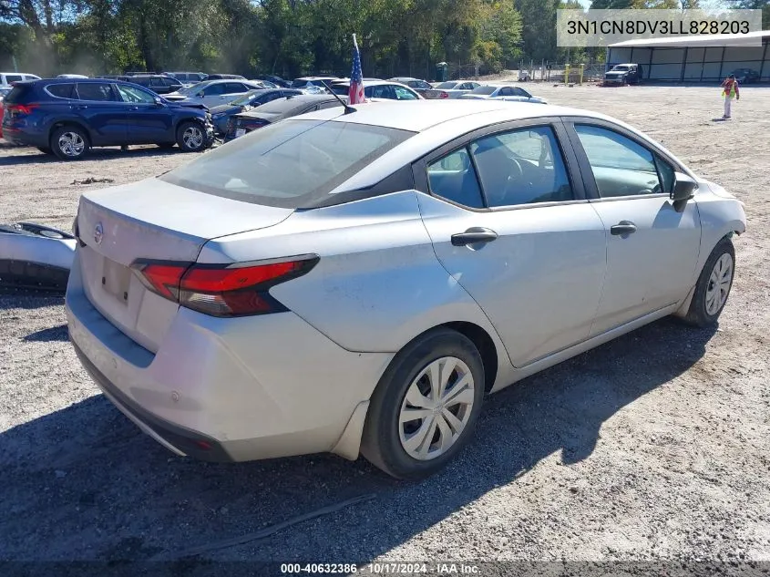 2020 Nissan Versa S Xtronic Cvt VIN: 3N1CN8DV3LL828203 Lot: 40632386