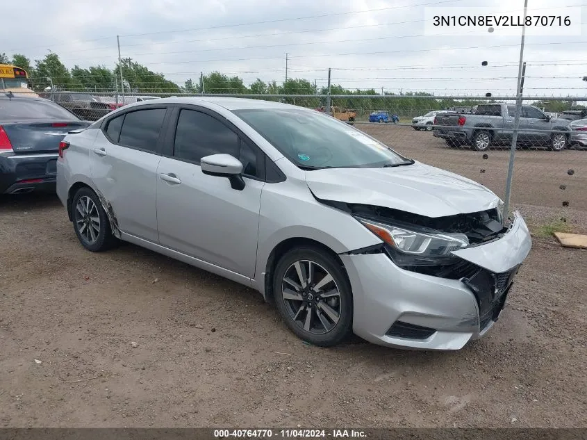 2020 Nissan Versa Sv VIN: 3N1CN8EV2LL870716 Lot: 40764770