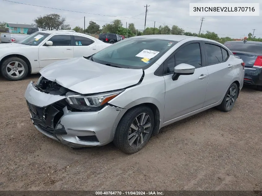 2020 Nissan Versa Sv VIN: 3N1CN8EV2LL870716 Lot: 40764770