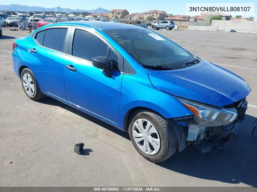 2020 Nissan Versa S Xtronic Cvt VIN: 3N1CN8DV6LL808107 Lot: 40786802