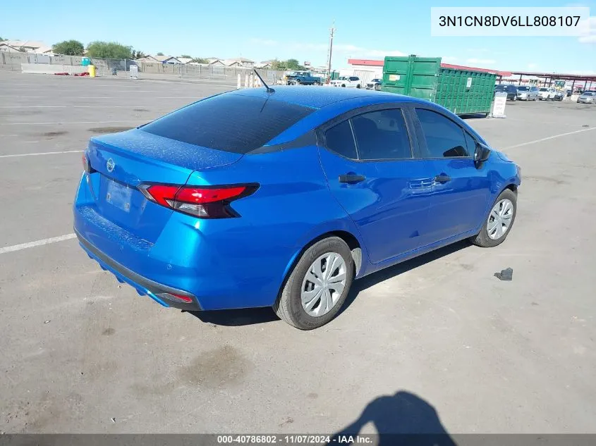 2020 Nissan Versa S Xtronic Cvt VIN: 3N1CN8DV6LL808107 Lot: 40786802