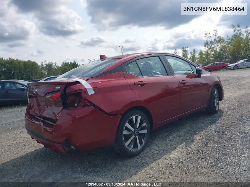 3N1CN8FV6ML838464 2021 Nissan Versa