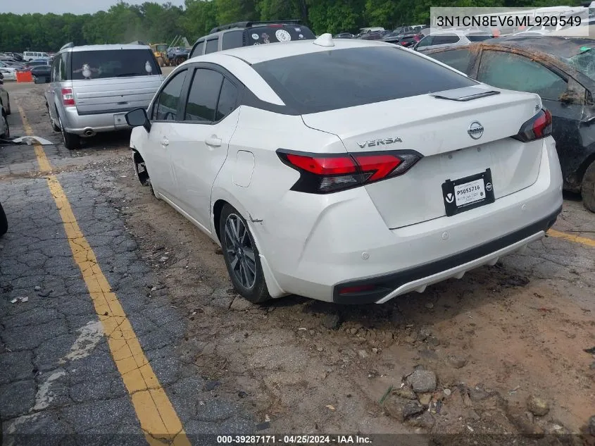 2021 Nissan Versa Sv Xtronic Cvt VIN: 3N1CN8EV6ML920549 Lot: 39287171