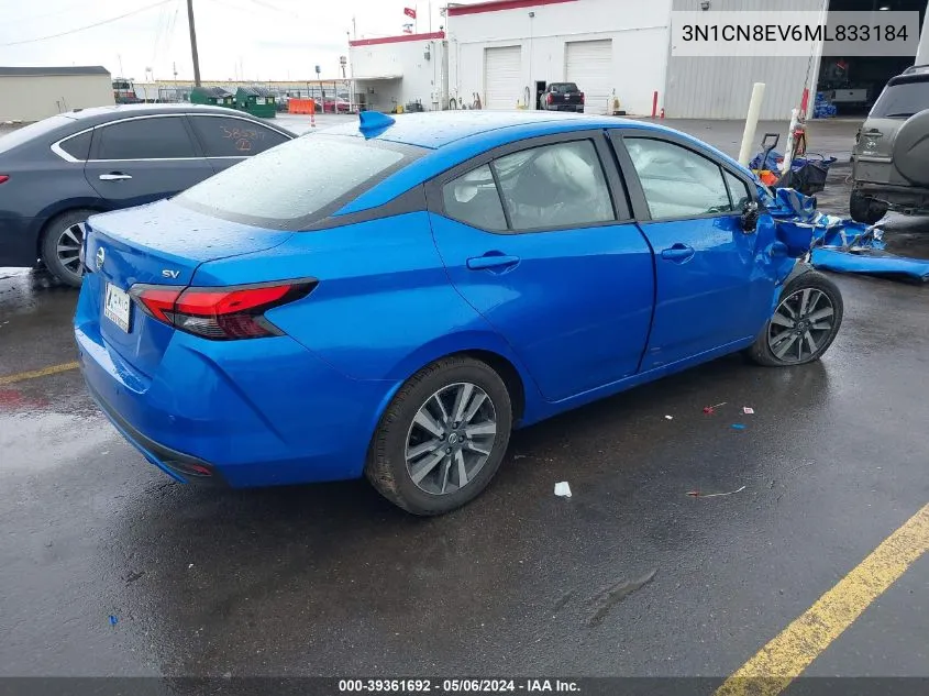 2021 Nissan Versa Sv Xtronic Cvt VIN: 3N1CN8EV6ML833184 Lot: 39361692