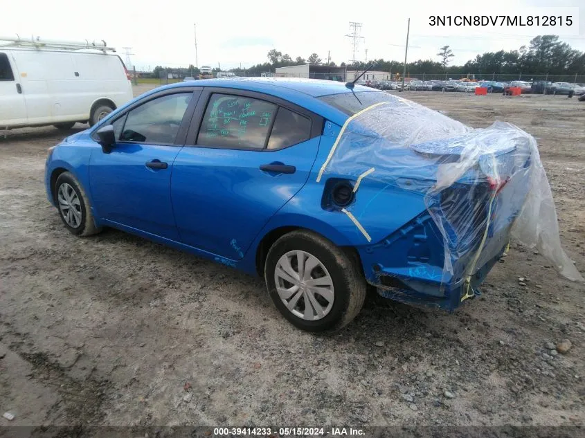 2021 Nissan Versa S Xtronic Cvt VIN: 3N1CN8DV7ML812815 Lot: 39414233