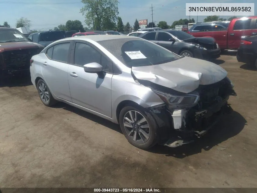 2021 Nissan Versa Sv Xtronic Cvt VIN: 3N1CN8EV0ML869582 Lot: 39443723