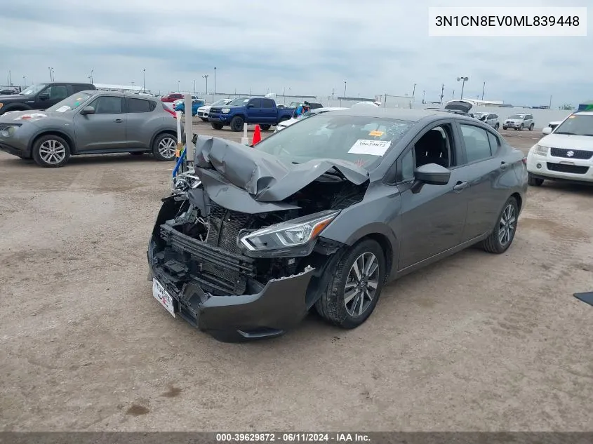 2021 Nissan Versa Sv Xtronic Cvt VIN: 3N1CN8EV0ML839448 Lot: 39629872