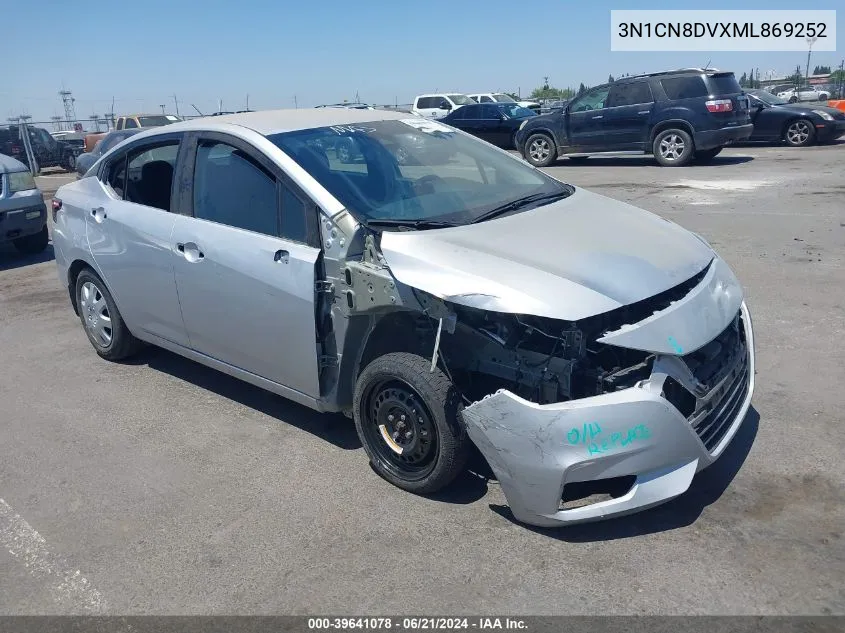 2021 Nissan Versa S Xtronic Cvt VIN: 3N1CN8DVXML869252 Lot: 39641078