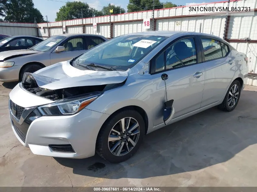 2021 Nissan Versa Sv Xtronic Cvt VIN: 3N1CN8EV5ML863731 Lot: 39657681