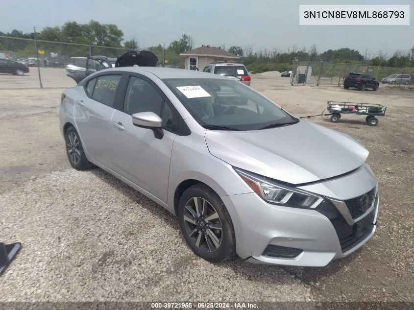 2021 Nissan Versa Sv Xtronic Cvt VIN: 3N1CN8EV8ML868793 Lot: 39721955