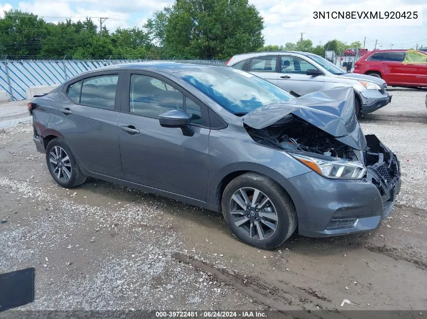 2021 Nissan Versa Sv Xtronic Cvt VIN: 3N1CN8EVXML920425 Lot: 39722481