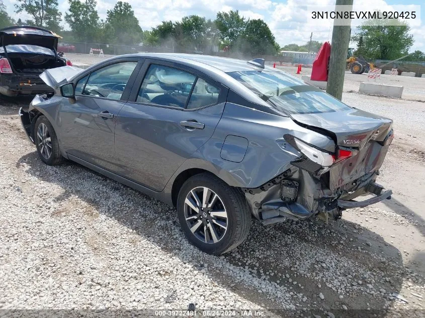 2021 Nissan Versa Sv Xtronic Cvt VIN: 3N1CN8EVXML920425 Lot: 39722481