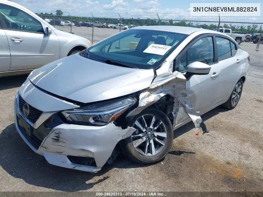 2021 Nissan Versa Sv Xtronic Cvt VIN: 3N1CN8EV8ML882824 Lot: 39820313