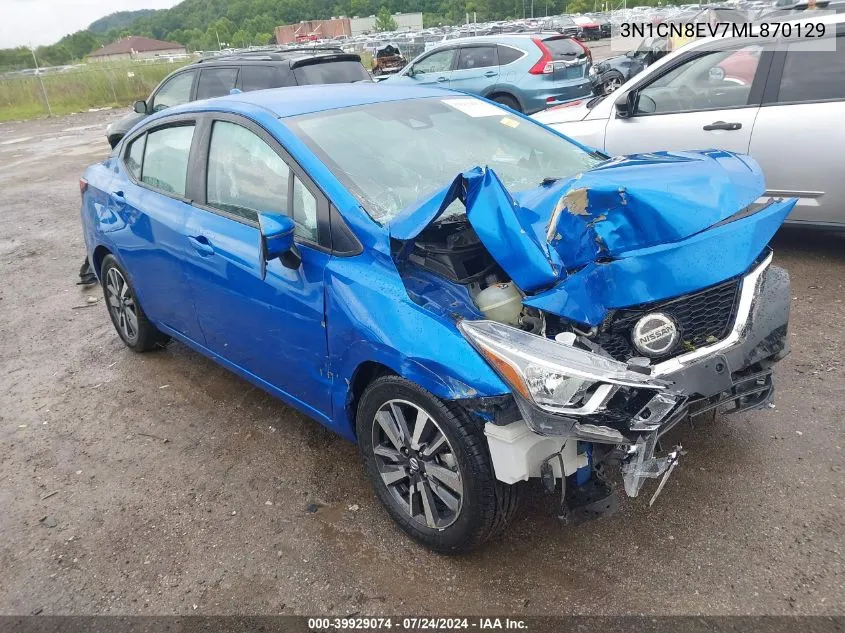 2021 Nissan Versa Sv Xtronic Cvt VIN: 3N1CN8EV7ML870129 Lot: 39929074