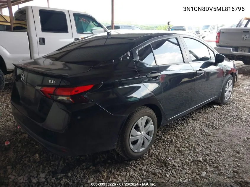 2021 Nissan Versa S Xtronic Cvt VIN: 3N1CN8DV5ML816796 Lot: 39933226