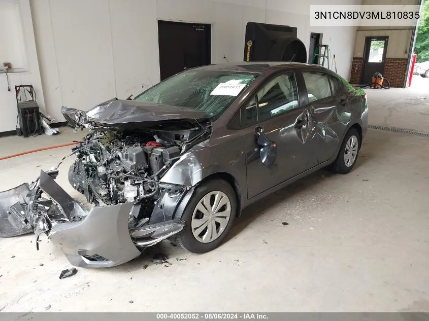 3N1CN8DV3ML810835 2021 Nissan Versa S Xtronic Cvt