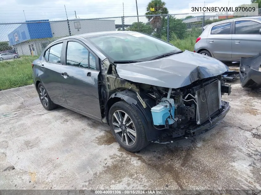 2021 Nissan Versa Sv Xtronic Cvt VIN: 3N1CN8EVXML870609 Lot: 40091306