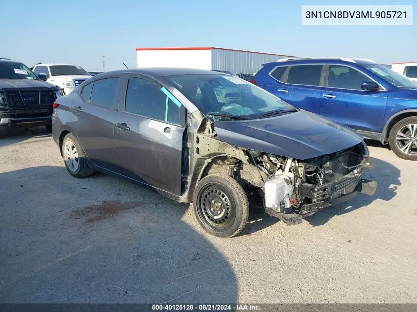 2021 Nissan Versa S VIN: 3N1CN8DV3ML905721 Lot: 40125128