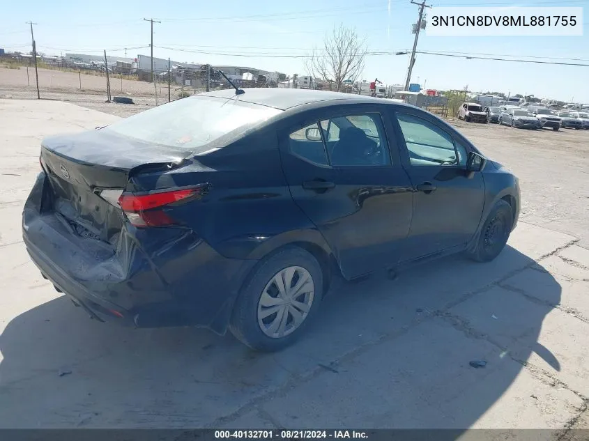 2021 Nissan Versa S Xtronic Cvt VIN: 3N1CN8DV8ML881755 Lot: 40132701