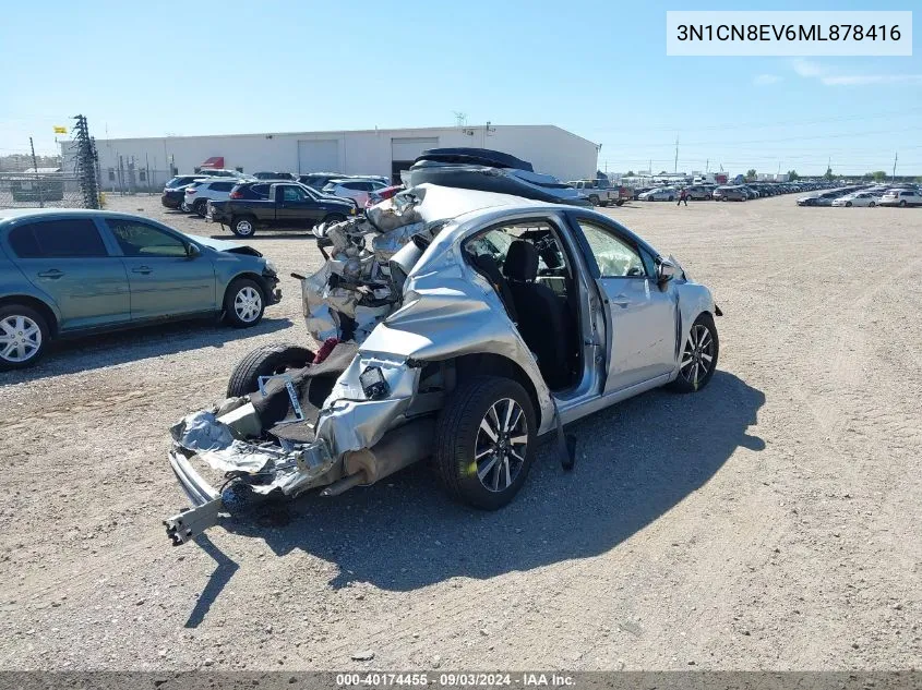 2021 Nissan Versa Sv Xtronic Cvt VIN: 3N1CN8EV6ML878416 Lot: 40174455