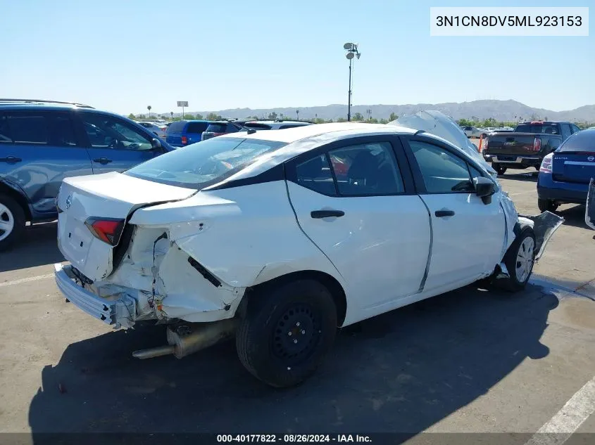 2021 Nissan Versa S Xtronic Cvt VIN: 3N1CN8DV5ML923153 Lot: 40177822