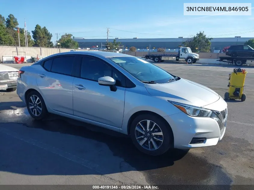 2021 Nissan Versa Sv Xtronic Cvt VIN: 3N1CN8EV4ML846905 Lot: 40191345