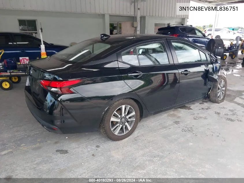 2021 Nissan Versa Sv Xtronic Cvt VIN: 3N1CN8EV8ML836751 Lot: 40193293