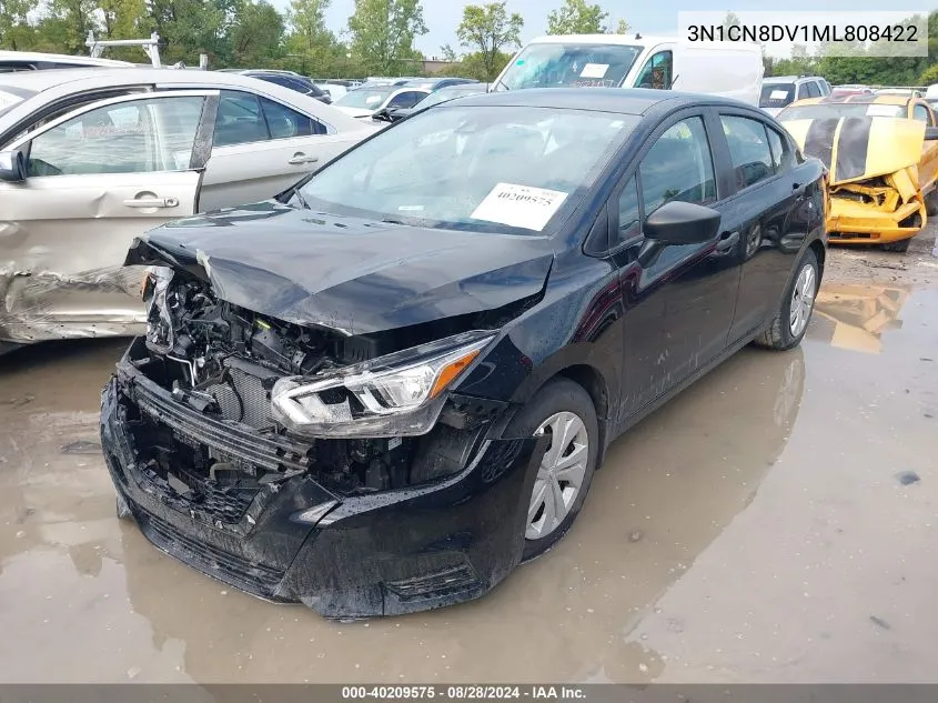 2021 Nissan Versa S Xtronic Cvt VIN: 3N1CN8DV1ML808422 Lot: 40209575