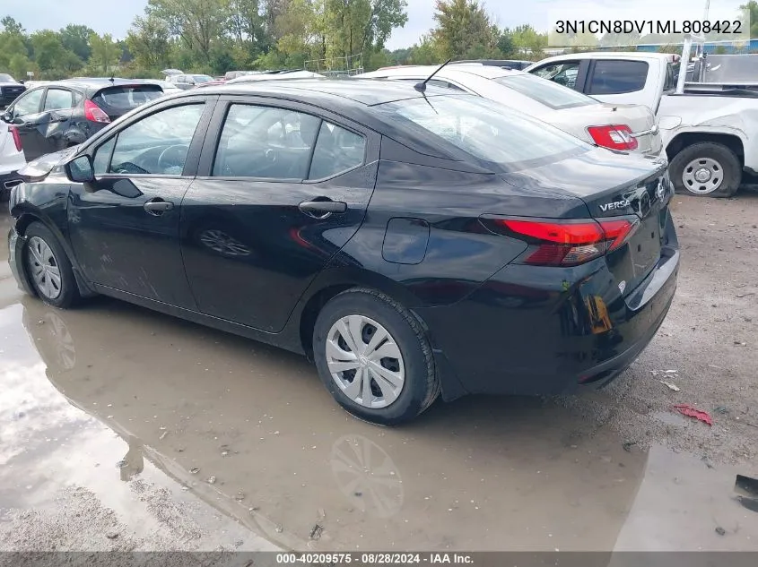 2021 Nissan Versa S Xtronic Cvt VIN: 3N1CN8DV1ML808422 Lot: 40209575