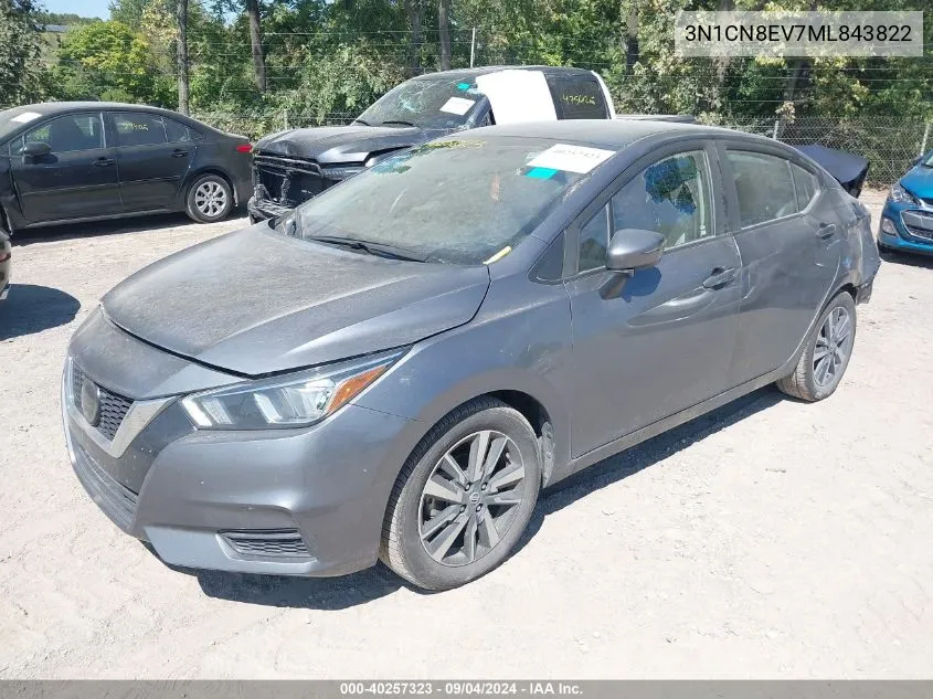 2021 Nissan Versa Sv VIN: 3N1CN8EV7ML843822 Lot: 40257323