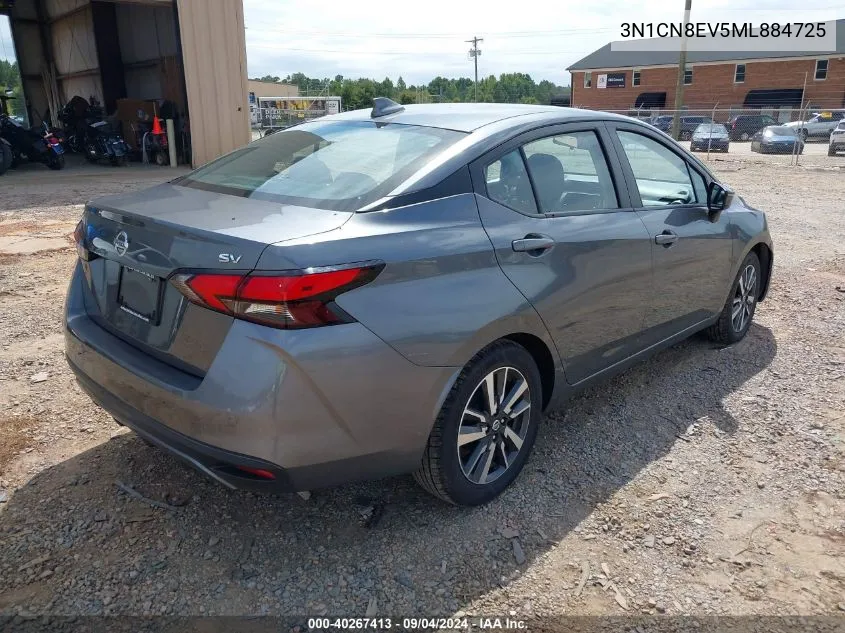 2021 Nissan Versa Sv Xtronic Cvt VIN: 3N1CN8EV5ML884725 Lot: 40267413