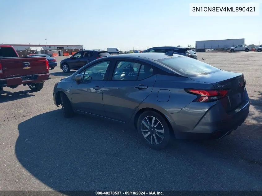 2021 Nissan Versa Sv VIN: 3N1CN8EV4ML890421 Lot: 40270537