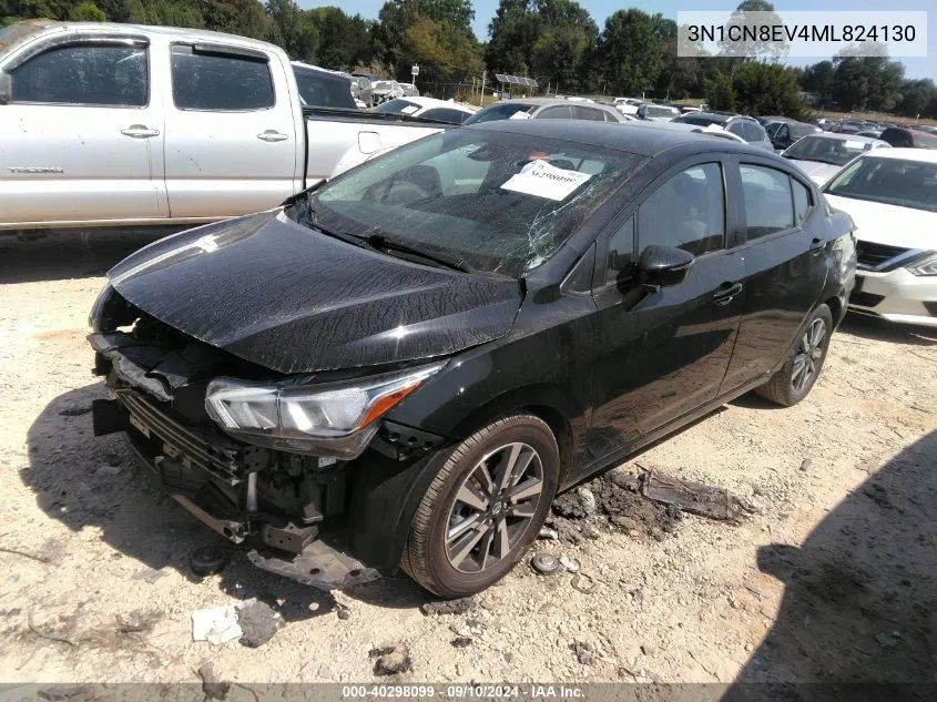 3N1CN8EV4ML824130 2021 Nissan Versa Sv Xtronic Cvt