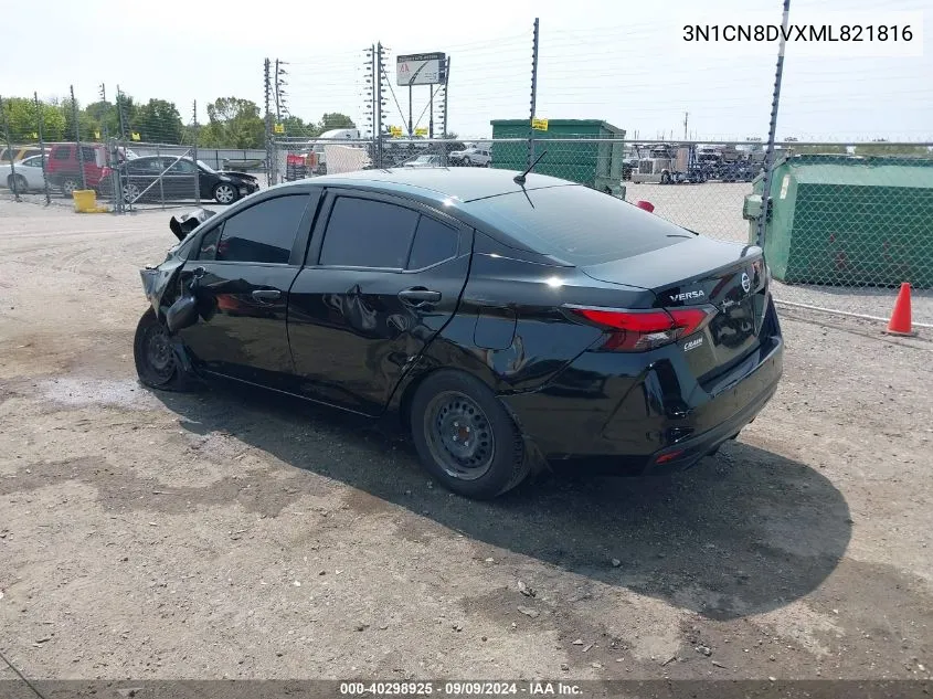 2021 Nissan Versa S Xtronic Cvt VIN: 3N1CN8DVXML821816 Lot: 40298925